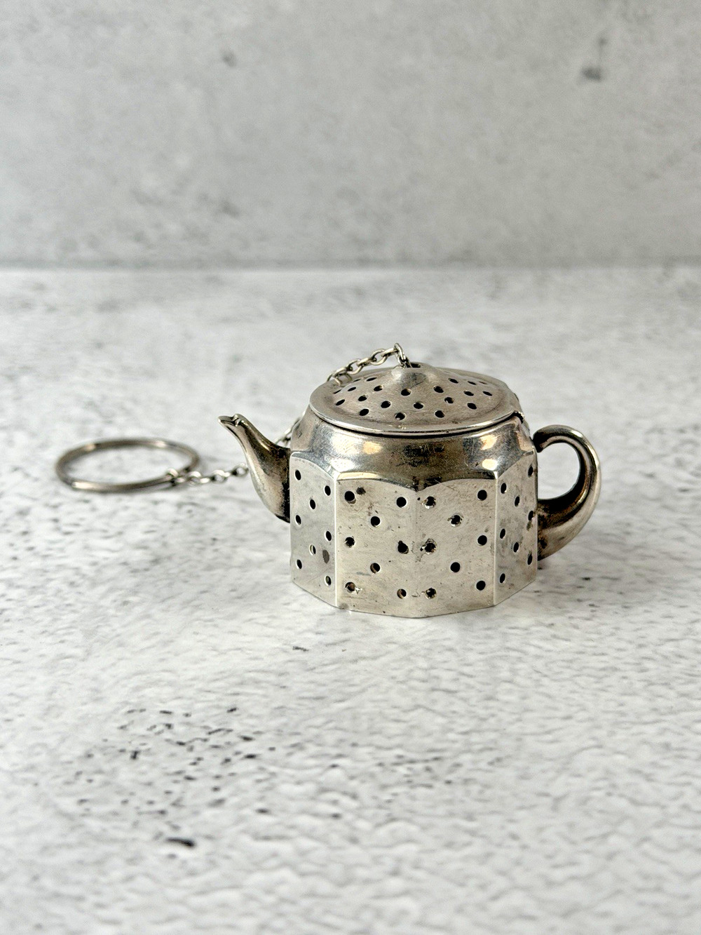 Vintage A M Craft Sterling Silver .925 Tea Ball-Teapot Shaped